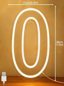 0-9 Number LED Neon Light, USB Powered, Birthday Wedding Party Wall Decor Light - 彩色 - 查看 18