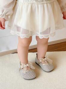 新款时尚公主鞋，女童软底鞋，婴儿单网春夏鞋，可爱透气网面鞋，适合搭配连衣裙 - 香檳色 - 查看 7