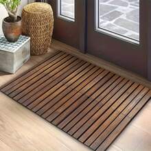 1pc Modern Dark Brown Wooden Silicone Bath Mat - Super Absorbent Rubber Material, Quick Dry Non-Slip, Suitable For Bathroom, Kitchen, Living Room, Bar, Garden, Ideal Gift, Washable Decorative Floor Mat - A - View 7