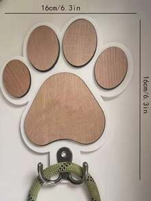 Wooden Paw Print Bathrobe Hook, Vintage Wall-Mounted Bathroom Accessory, Decorative For Bedroom, Fashionable Wooden Surface, Rust-Resistant - Multicolor - View 4