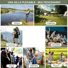 Taburete plegable portátil de 13 pulgadas, taburete plegable compacto para adultos, taburete de camping portátil ultraligero negro, adecuado para senderismo y pesca, con una capacidad de peso de hasta 265 libras. - Negro - Ver 2
