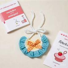 6厘米长 x 5厘米宽 针织围兜/口水巾，适用于10-25厘米的毛绒玩具/娃娃，宠物口水巾 - 彩色 - 查看 11