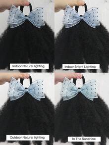 1 búi tóc giả kiểu Afro bồng bềnh 8 inch, tóc mềm mại, chất lượng cao, tóc giả tổng hợp Marley Kinky Fluffy với thiết kế co giãn, dành cho nữ. - Màu đen tự nhiên - Xem 8