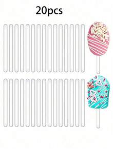 1/10/20pcs Reusable Acrylic Popsicle Mold, Ice Cream Stick, Cake Pop, Mirror Ice Pop Stick, Homemade Ice Cream Cake Lollipop Mold For Party Craft - Multicolor - View 10