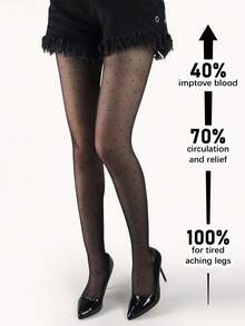 Ultra-Thin Diamond Grid & Polka Dot Silver Thread Pantyhose, Sexy Slimming Stockings, High Elasticity & Snag Resistant - Multicolor - View 1