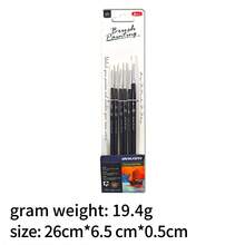 opeth 3/6支装木柄尼龙毛勾线笔套装，精细绘画笔，DIY涂鸦笔，拉花笔 - 彩色 - 查看 12