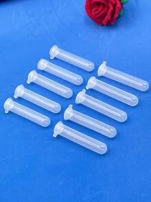 10个多用途透明塑料储物管，带盖，便携式容器，带刻度，总容量10毫升，适用于缝纫针、珠子、学生实验用品、小零件收纳，是DIY新手、学生、妈妈、手工爱好者的理想之选。 - 白色 - 查看 8
