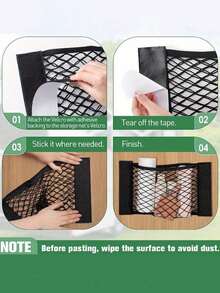 Filet de rangement élastique durable avec bandes auto-adhésives, poches de rangement pour sacs poubelle, rangement pour sacs en plastique monté au mur pour porte de placard de cuisine, sacs en maille adhésifs, sacs suspendus grande capacité, convient à tous les véhicules, organisation de véhicule, design élégant, construction robuste, accessoires pour propriétaires de camping-cars, organisation de fret, sacs en maille, design élastique, sacs en maille ajustés, cadeaux pour parents sportifs, fournitures pour propriétaires de camping-cars - multicolore - Voir 9
