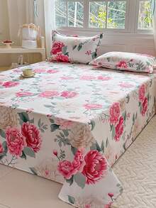 Set Sprei Motif Bunga 3 Buah (Termasuk Sarung Bantal, Tidak Termasuk Isi Bantal) Sprei & Selimut Bermotif 100% Kain Poliester, Dapat Dicuci dengan Mesin, Lembut & Tahan Lama, Cocok untuk Kamar Tidur atau Kamar Tamu, Perlengkapan Tempat Tidur Rumah Minimalis Modern - Bunga bermekaran sebagai lambang kekayaan dan kemakmuran. - View 3
