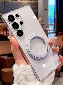 Ốp lưng điện thoại siêu mỏng, xoay 360°, có nam châm, bằng acrylic trong suốt, hỗ trợ sạc không dây, tương thích với Samsung Galaxy S26 Ultra S25 Ultra S26 Plus S24 S23 S22 Ultra S25 S24 Plus. Ốp bảo vệ toàn diện chất lượng cao, cứng cáp. - Trong sáng - Xem 4