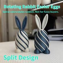 2026年新款畅销3D打印旋转兔子摆件，创意兔子家居装饰，生日、节日、情人节、收藏、复活节、手工活动、派对礼物、儿童派对礼物、趣味礼物、青少年创意礼物的完美之选 - 彩色 - 查看 3