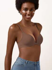 Women's Push-Up Bra - All-Day Support, Lift, Seamless Fit - Mocha Brown - View 9