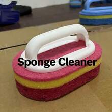 Bộ 1 cọ rửa bằng mút xốp mới năm 2026 có tay cầm, màu xanh dương + đỏ, dày dặn, thích hợp để vệ sinh nhà bếp, phòng tắm, gạch men, nồi chảo và bồn rửa. - A - Xem 5