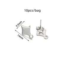 10个/包 不锈钢叶子、树、三叶草、菱形耳钩，简约时尚不褪色耳环配件，DIY珠宝制作耳环组件 - 附吊耳釘 - 查看 21