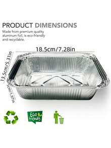 10个/20个装长方形锡箔托盘，一次性铝箔烤盘，适用于空气炸锅和烤箱 - 查看 5