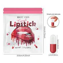 18-Piece Mini Capsule Lipstick Set Long-Lasting High-Pigment Matte Lipstick Set - Red - View 4