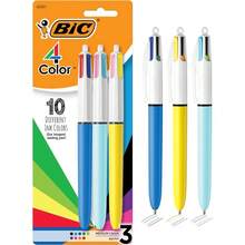 4-Color Retractable Ballpoint Pen Set With Long-Lasting Ink And Wide Comfort Grip , 3-Pack Assorted Colors - 1 - 查看 2