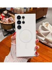 Luxury Magnetic Phone Case Compatible With Samsung Galaxy A56, A36, A26, A16, A06, S25 Ultra, S24 Ultra, S23 Ultra, Soft TPU Material, Christmas Gift - White - View 2