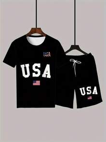 Men T-Shirt Co-Ords - Mixed Colors - View 3