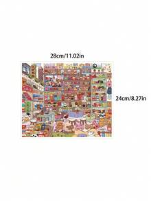 Extra Large Vintage General Store Scenery Stickers, Miniature Goods Storage Series Stickers, 3D Positioning Line DIY Decorative Collage Stickers - Rectangle - View 12