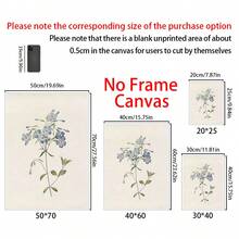 一套三幅复古蓝色植物画廊墙面艺术印刷品，乡村风格墙面装饰，花卉艺术帆布海报，乡村农舍风格装饰，适用于客厅、卧室、厨房、餐厅、咖啡厅、家庭办公室、走廊、家居和房间装饰 - 彩色 - 查看 2