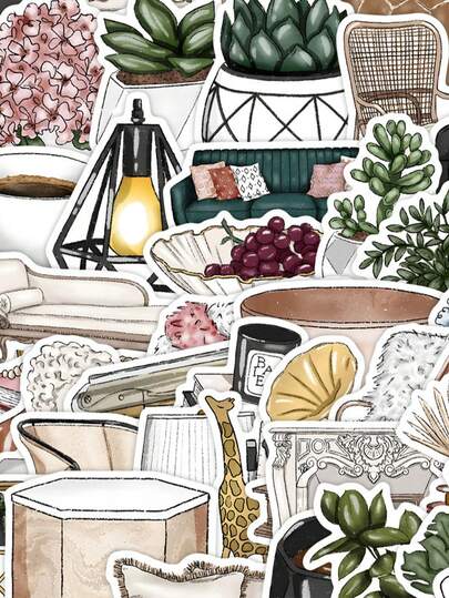 50Pcs Wall Stickers Decor Stickers Boho Stickers Art Stickers Aesthetic Stickers Wall Decals Waterproof Vinyl Sticker For Water Bottle Laptop Phone Skateboard Bike Luggage Guitar