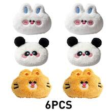 3/6/9pcs Cartoon Animal Plush Powder Puffs - Panda, Rabbit, Tiger Plush Powder Puffs, Non-Clumping Easy To Apply, Professional Setting Makeup Tool For Loose Powder/Compact Powder, Suitable For Beginners And Makeup Enthusiasts - Multicolor - View 9