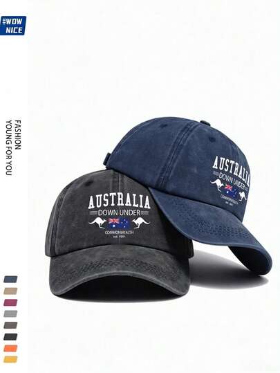 1顶男女通用印花软棒球帽，水洗复古风格，百搭休闲帽，适合日常外出、聚会、团队建设、旅行、送朋友等多种场合。