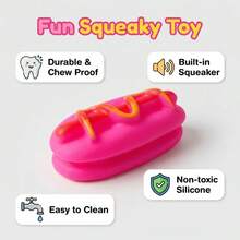 1pc Large/Medium Dog Treat Ball, Anti-Boredom Chew Toy, Slow Feeder Puzzle Ball - Red - View 3