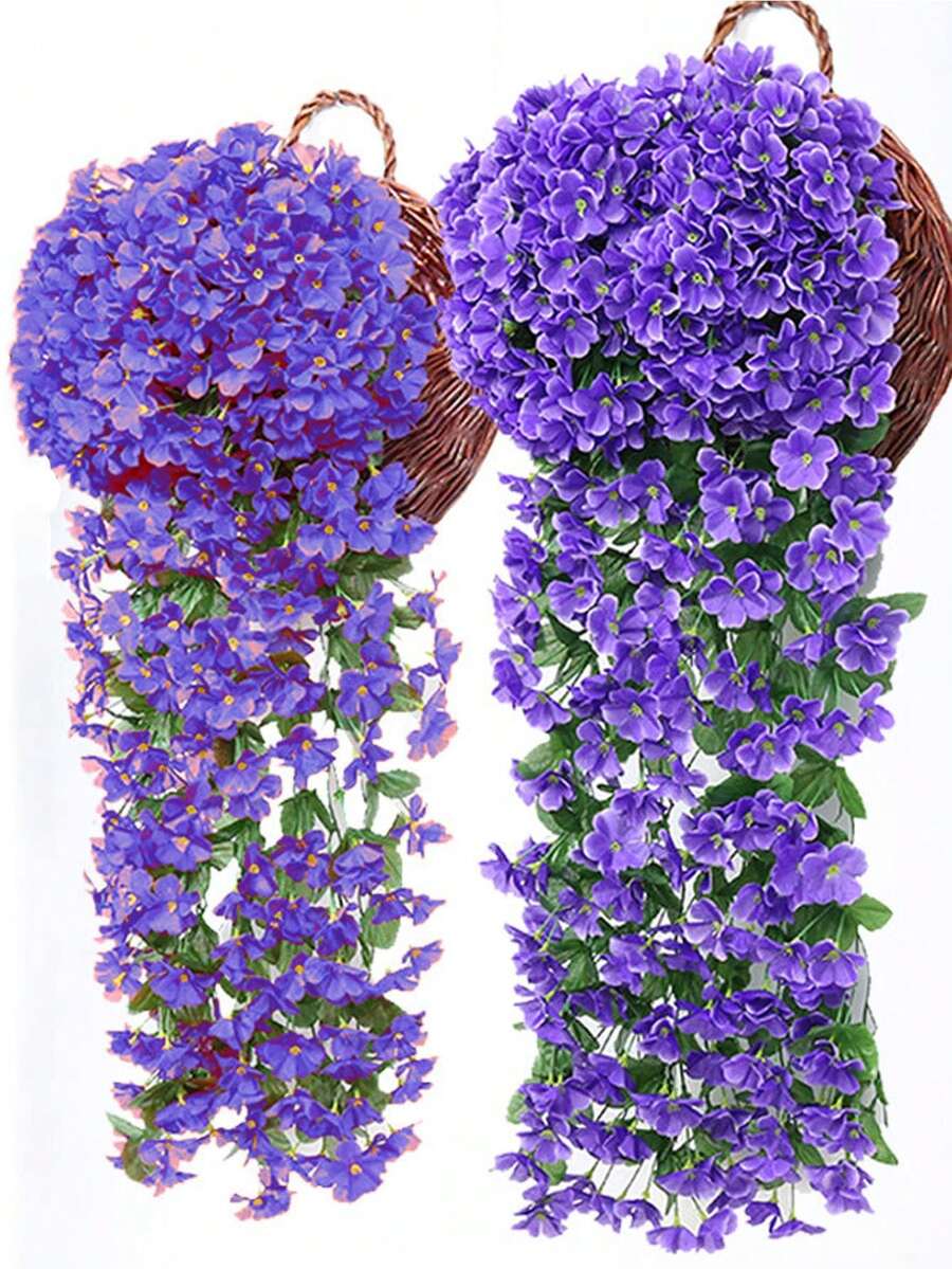 1 根 85 厘米人造紫色紫藤，适用于吊篮、人造花环、婚礼花束、家居花园婚礼室内/室外装饰、万圣节装饰 - 紫色 - 查看 1