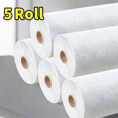 1/5卷，单卷尺寸280*50厘米，适用于防尘墙面，防水防潮，加厚白色自粘壁纸，适用于卧室翻新和家居装饰