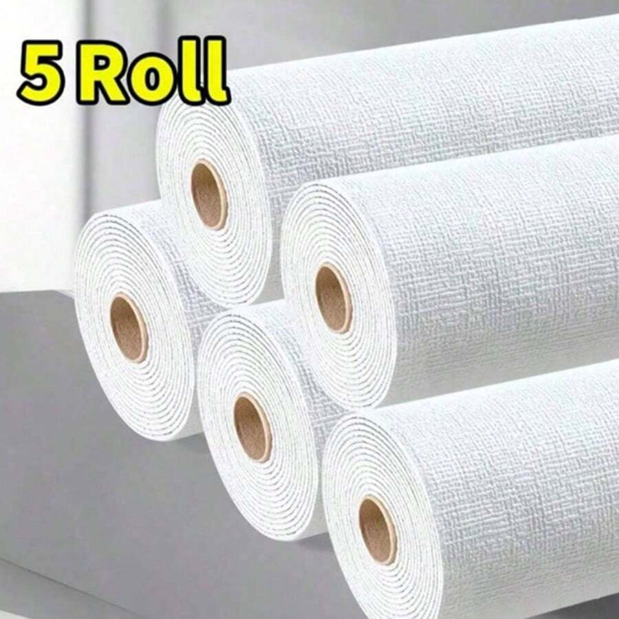 1/5卷,单卷尺寸280*50厘米,适用于防尘墙面,防水防潮,加厚白色自粘壁纸,适用于卧室翻新和家居装饰 - 280*50cm - 查看 1