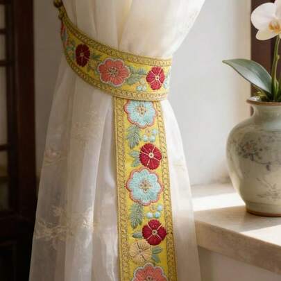 137.16cm Elegant Lace Trim With Beautiful Floral Design, Ideal For Weddings, Birthdays, And Vintage Crafts. Perfect For Sewing Projects, Scrapbooking, And Clothing Decoration.