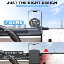 Y/S/X MagSafe Car Phone Holder, 360° Rotatable Magnetic Phone Mount, Strong Magnet One-Handed Operation, Fits All Phones And Smartphones, Suitable For Vehicles With Navigation Screen Thickness Up To 2.4cm/0.94 Inches - Black - View 4