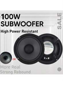 YAIUZGOO 1个汽车改装音响喇叭，6英寸，100W，两分频全频，汽车音响扬声器，重低音超薄改装扬声器 - B - 查看 8