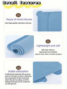 1 件 19*12 英寸硅胶宠物餐垫/防滑碗垫，可有效防止食物掉落和水洒在地上，宠物进食时不会受到干扰。硅胶垫。 - 查看 4