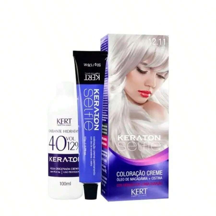 Keraton Selfie Hair Dye - Full Gray Coverage - Choose Your Color - 12.11 SPECIAL INTENSE ASH BLONDE - View 1