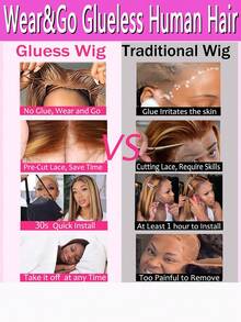 Highlight 100% Human Hair Bob Wigs 5x5 Glueless Lace Wig Human Hair HD Lace Frontal Short Straight Lace Front Wigs For Women Pre Plucked Glueless Free Part 180% Density Honey Blonde With Brown Wig For Party, Cosplay, Daily Use - P4/27--Glueless Lace - 查看 3