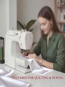 1块缎面面料，光滑亮泽，适用于婚纱、服装缝纫、DIY工艺品，纯色缎面面料 - 白色 - 查看 6
