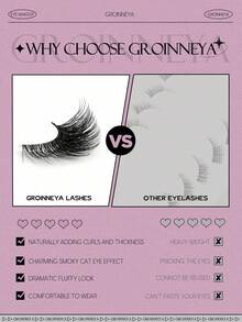 Transparent Cat Eye Short Soft 3D Faux Mink Natural Look False Eyelash Strips (BP03) - Black - View 4