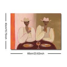 1幅装裱/未装裱复古西部牛仔女郎葡萄酒晚餐帆布海报抽象厨房吧台车墙面艺术印刷品极简主义装饰复古画，适用于公寓、客厅、餐厅、现代家居装饰 - Poster - 查看 11