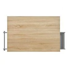 Kitchen Island With Wheels, Extendable Dining Area, Kitchen Island With Waste Bin And Drawers, Mobile Kitchen Island Ideal For Kitchen And Dining Room (White) - Dark Grey - View 9