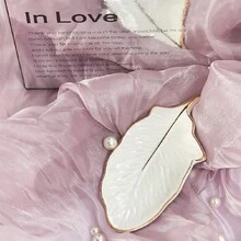 Ceramic Shell Jewelry Dish Jewelry Plate Ceramic Serving Tray Seashell Dinner Plate Jewelry Ring Dish Storage Tray - Beige 03 - View 7