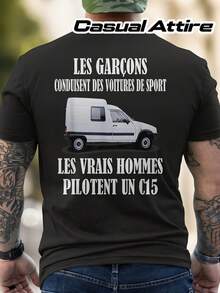 Camiseta Divertida para Hombre con Frase de Conducción Francesa - Diseño Deportivo para Jóvenes Condutores, Estampado en la Espalda con Diseño de Furgoneta Vintage - Camiseta Negra Casual de Manga Corta con Cuello Redondo para Entusiastas de los Coches, Conductores con Humor, Camiseta Coleccionable - Negro - Ver 4