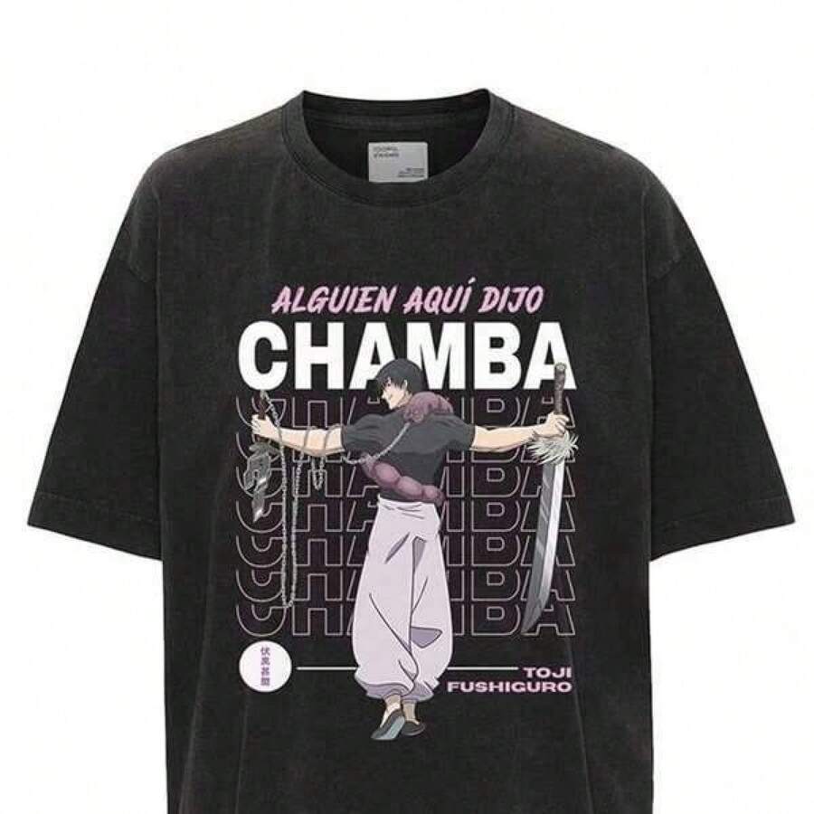 Women's 100% Cotton T-Shirt By Toji Fushiguro. 220g 100% Cotton Crew Neck T-Shirt. Suitable For All, Both Women And Men. Durable, High-Quality Fabric, Suitable For All Seasons, Soft To The Touch Yet Long-Lasting. Breathable Top. Women's Autumn Wear. Women's Resort Wear. Women's New Year's Wear. Outerwear, Summer Top, Party Top, Women's Spring Wear, Men's Clothing, Men's Suits, Men's T-Shirts, Men's Gifts, Men's Clothing, Men's Cotton T-Shirts, Spring/Summer Selection, Women's Cotton T-Shirts, Women's T-Shirts, Holiday Women's Wear, Fitness T-Shirts, Women's Tops, Black, Loose Short-Sleeved T-Shirt, Short-Sleeved Single-Sided Printed T-Shirt, Fashionable Printed Casual T-Shirt, 100% Cotton Short-Sleeved Casual T-Shirt, Graphic Printed Short-Sleeved Top/T-Shirt. - 黑色 - 查看 1