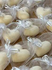 Nến thơm hình trái tim, Nến hình gấu dễ thương, Bao bì lưới, Quà tặng đám cưới, Quà tặng phù dâu, Nến thơm trang trí nhà cửa - Nhiều màu - Xem 2