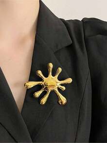 Asymmetrical Fashion Brooch Designed For Women And Girls Perfect As An Outfit Accessory For Travel Weddings And Parties Or As A Thoughtful Birthday Or Christmas Gift Showcasing A Unique European Style That Elevates Any Look With Its Striking Design. - Gold - 查看 2