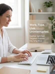 Adjustable Breathable Wrist Brace With Thumb Stabilizer - Ergonomic Support, Suitable For Computer Typing, Repetitive Work, And Non-Slip Design - A - View 3