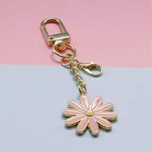 5个双面珐琅雏菊钥匙扣，花朵吊坠配迷你龙虾扣，多功能包饰，可用于挂护手霜、唇彩和钥匙 - 雛菊鑰匙圈 - 查看 15