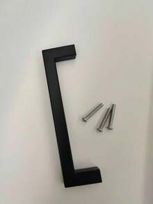 4pcs Black Square Stainless Steel Cabinet Handles, Furniture Hardware Accessories, Kitchen Cabinet/Drawer Pulls - Black - View 12